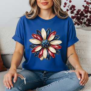 Patriotic Daisy Tee TheCraftNook