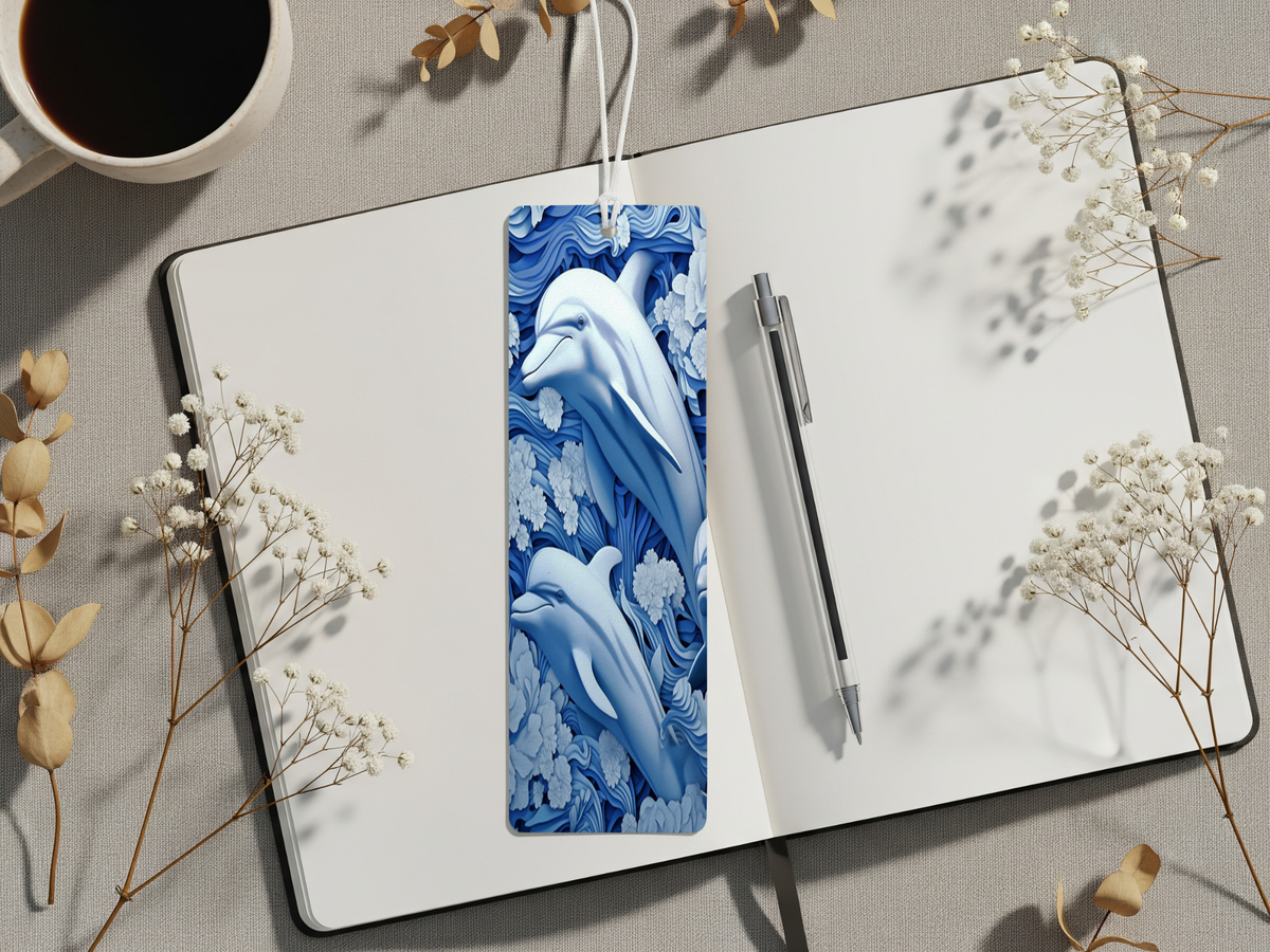 Aluminum Metal Bookmarks, Dolphin images. Make every chapter a splash! TheCraftNook