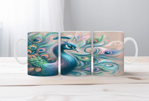 Peacock Magic Morning Mug TheCraftNook
