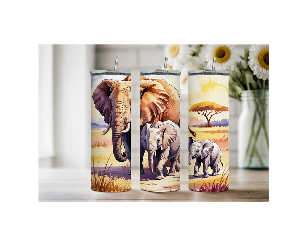 20 ounce Wise & Wonderful Elephant Stainless Tumbler. Multiple Sizes and Images Available. TheCraftNook