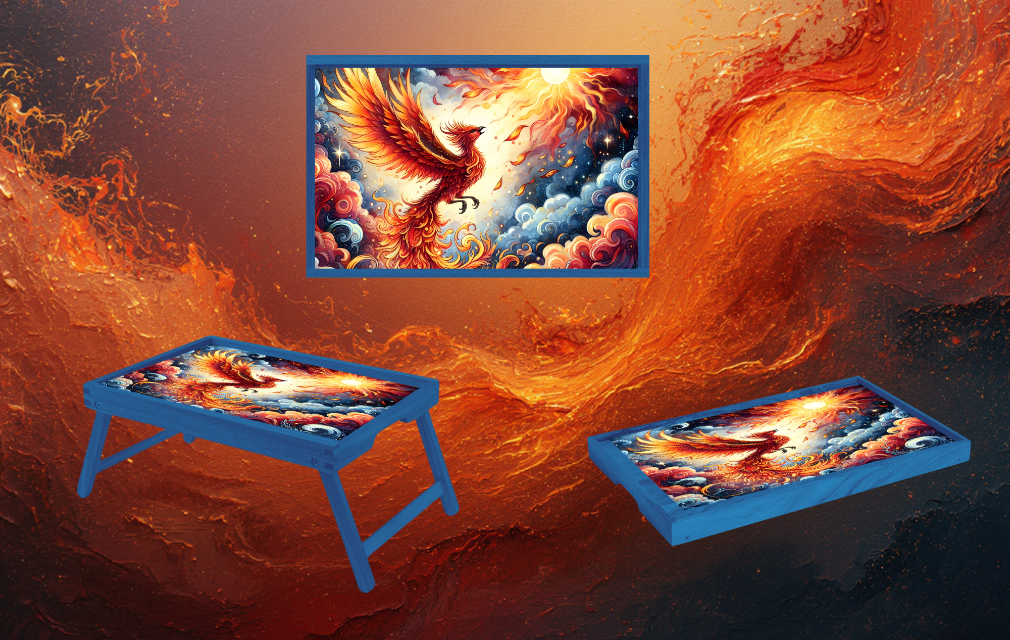Handmade TV Tray. Phoenix Folding TV Tray Table