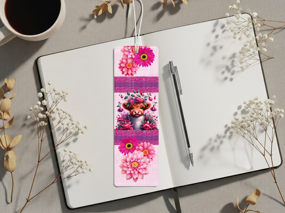 Aluminum Metal Bookmarks, Highland Cow Images For readers who prefer their page‑holders with bangs and horns TheCraftNook