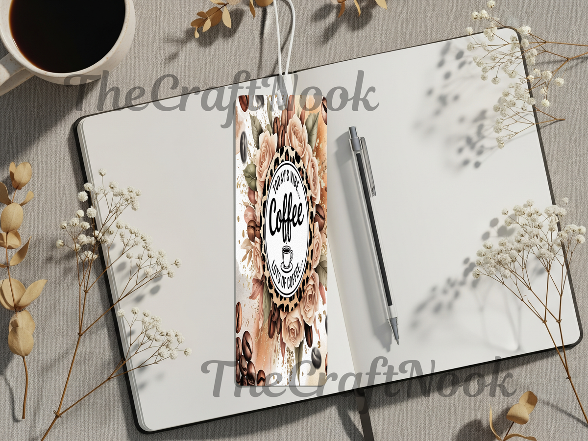 Caffeine & Chapters Bookmark. Aluminum Metal Bookmarks TheCraftNook