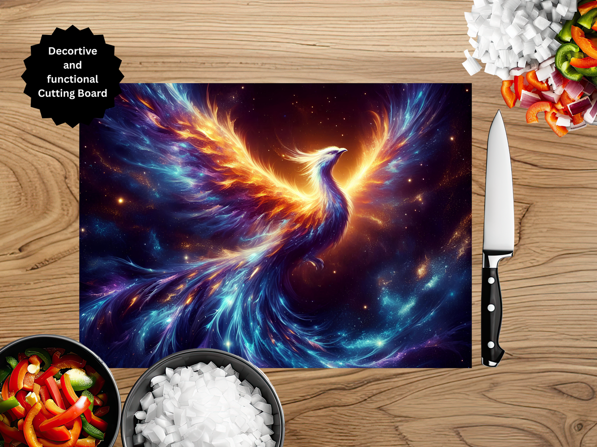 Phoenix Glass Cutting Board - Tempered Glass Kitchen TheCraftNook