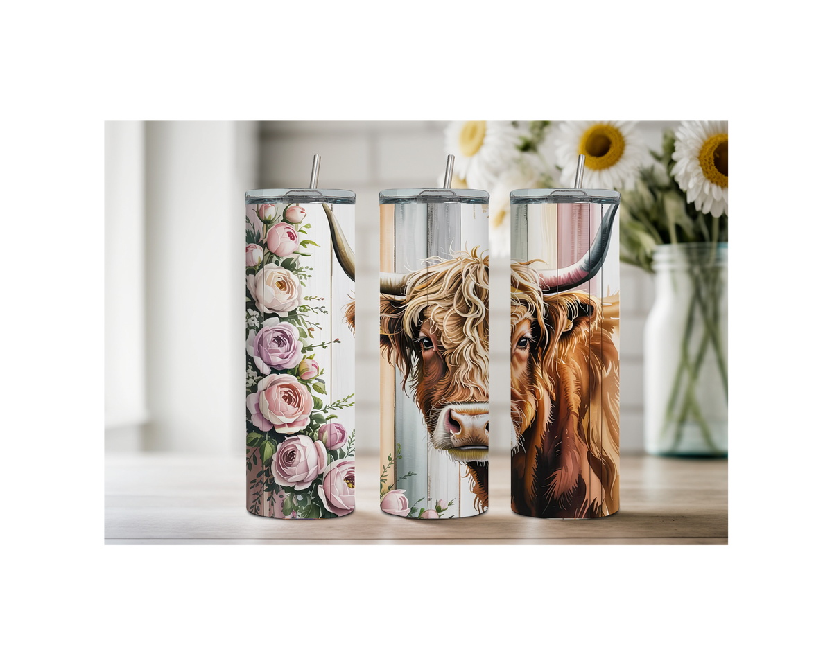 20 oz Highland Cutie Country Stainless Steel Tumbler. Multiple Images Available. TheCraftNook