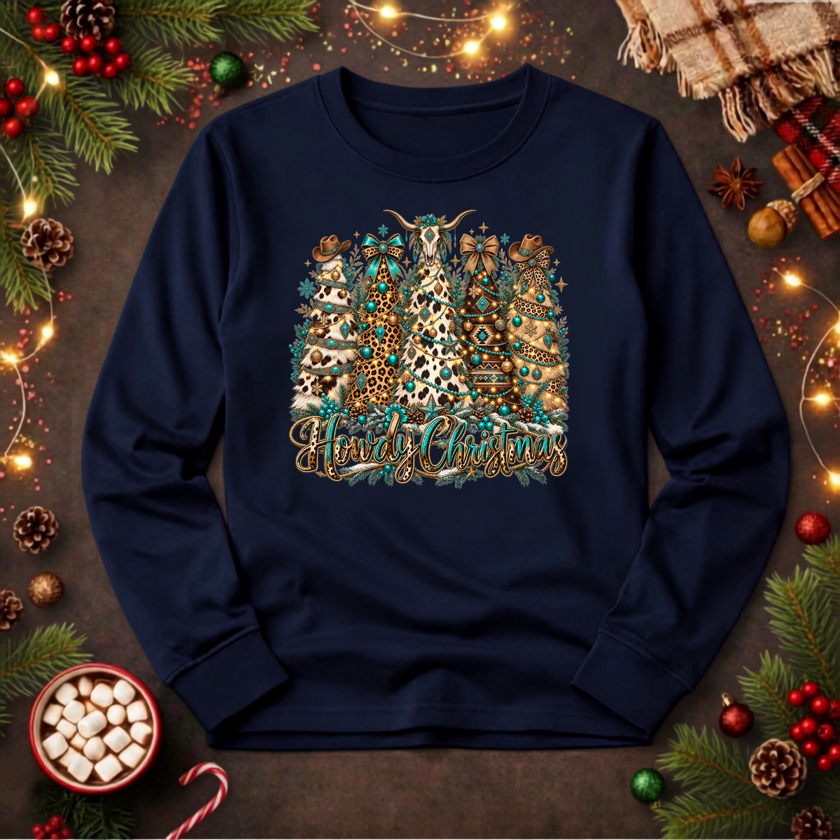Howdy Christmas Long Sleeve Tee TheCraftNook