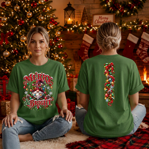 Merry And Bright Gnome Front and back graphics TheCraftNook