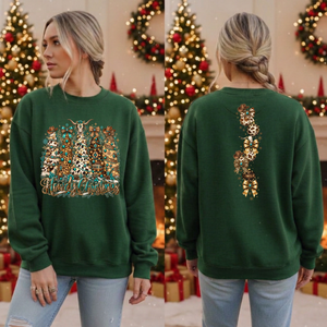 Howdy Christmas Sweatshirt Front and back Graphics TheCraftNook