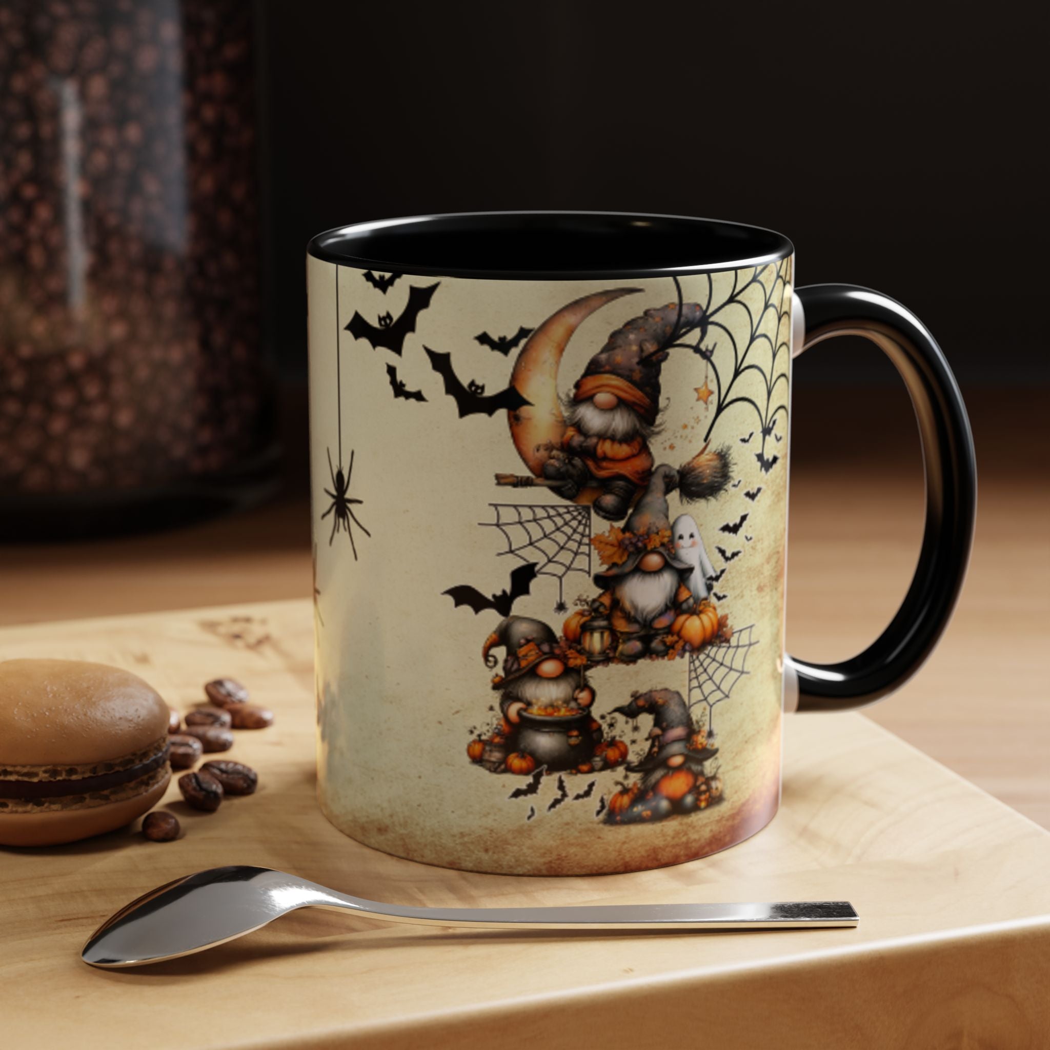 Hangin' with My Gnomie Coffee Mug — Spooky Pumpkin Moon Design (11/15oz)