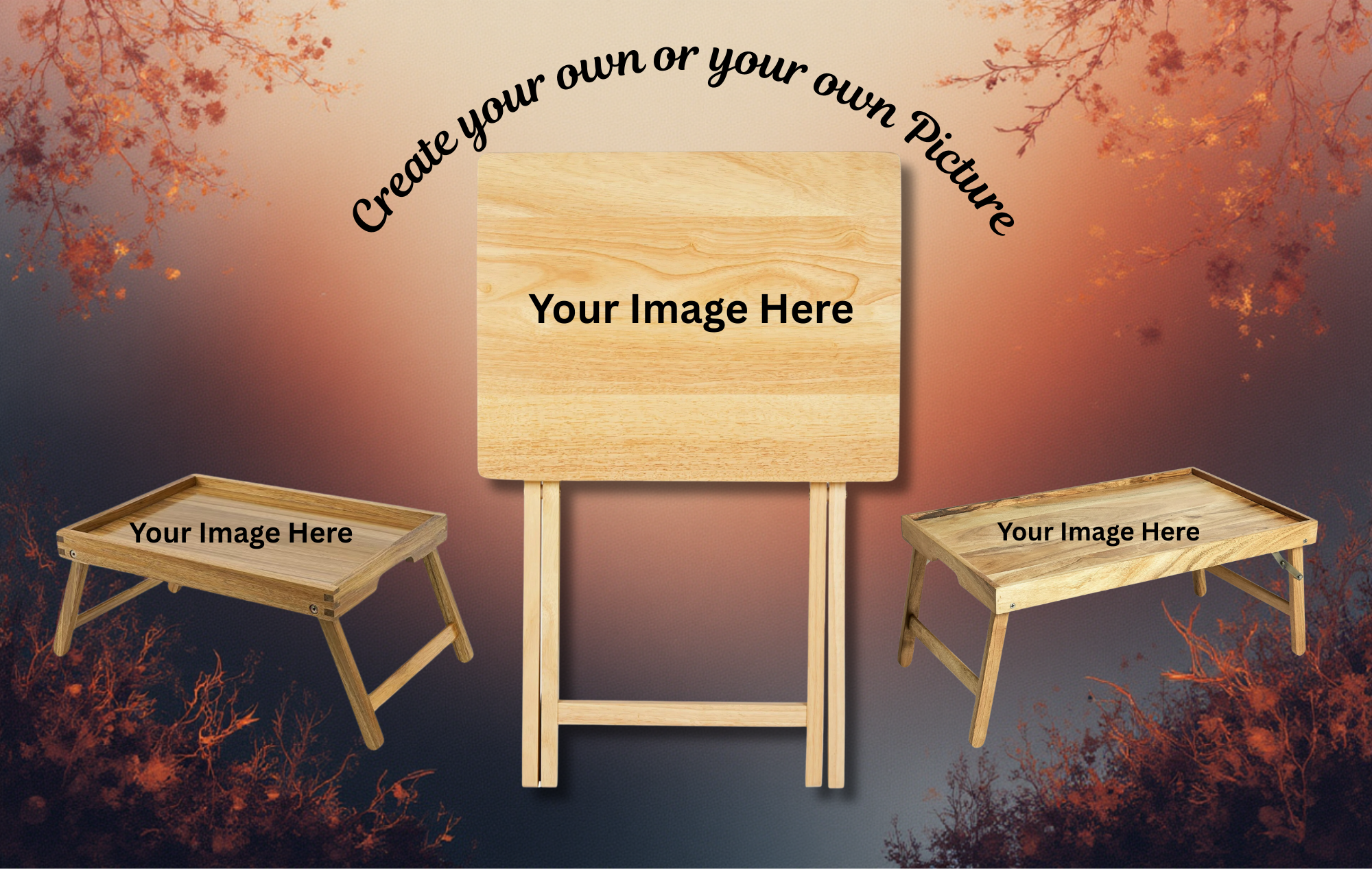 Dolphin Foldable Wooden TV Tray or Bed tray/lap Desk, make every snack feel like a beach day2 Sizes and Multiple Images Available.