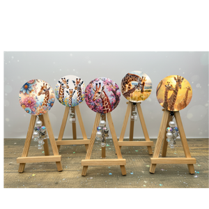 Giraffe badge pulls. Multiple Images available. Add beads or shimmer glitter options. TheCraftNook