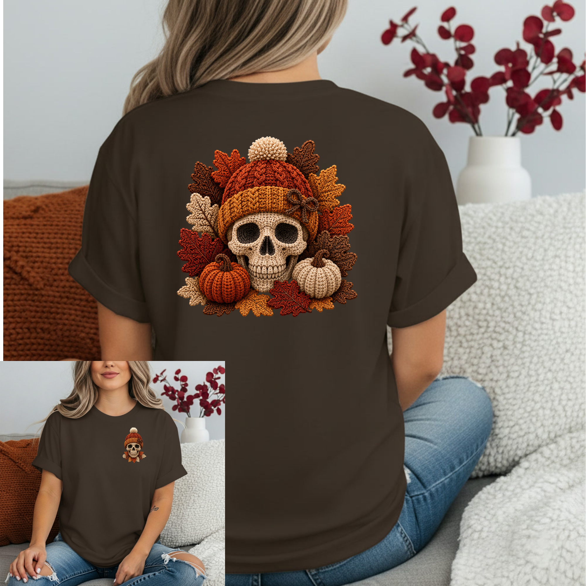 Cozy Spooky Pocket Tee – Front & Back Design