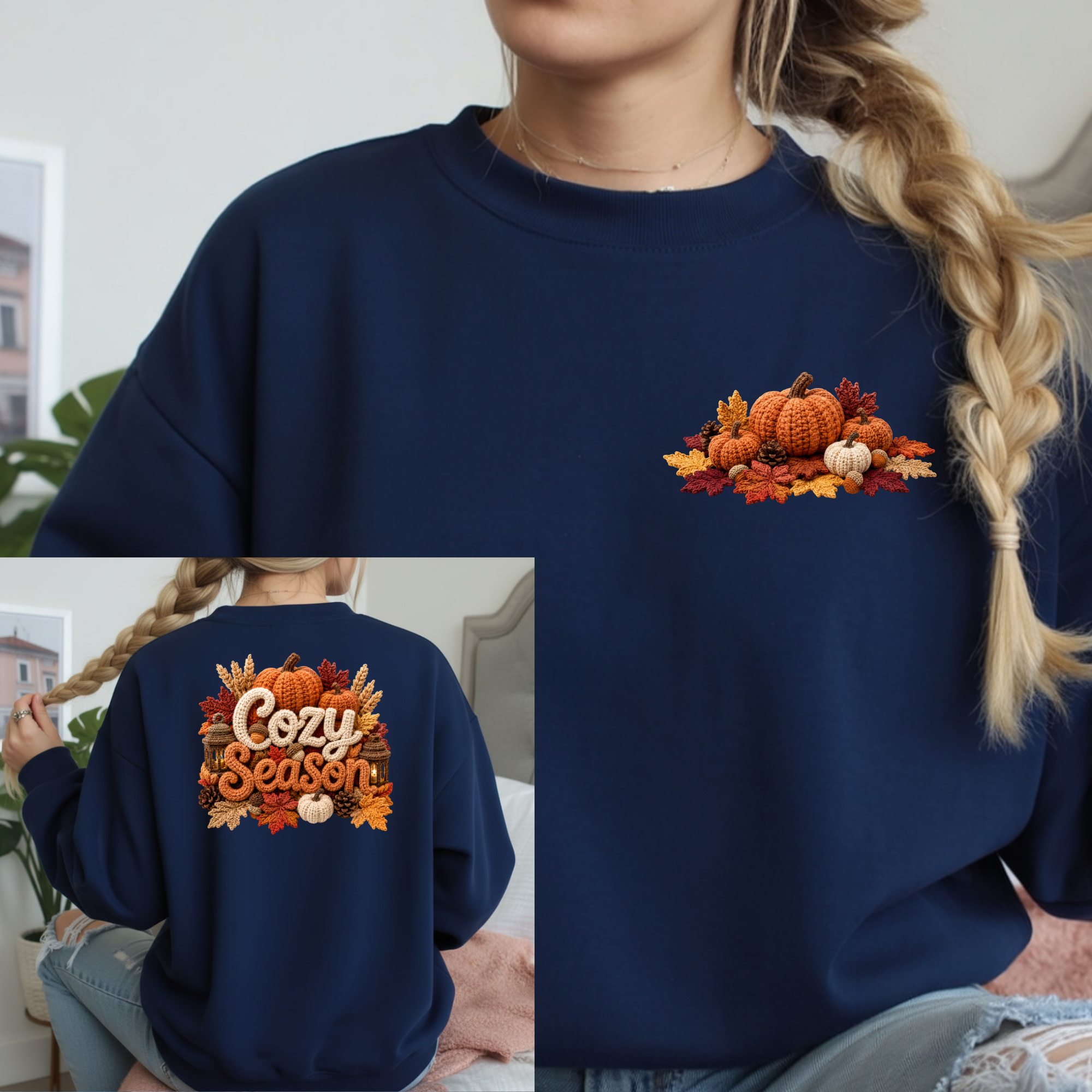 Cozy Season Long Sleeve Tee – Pocket & Full Back Graphics