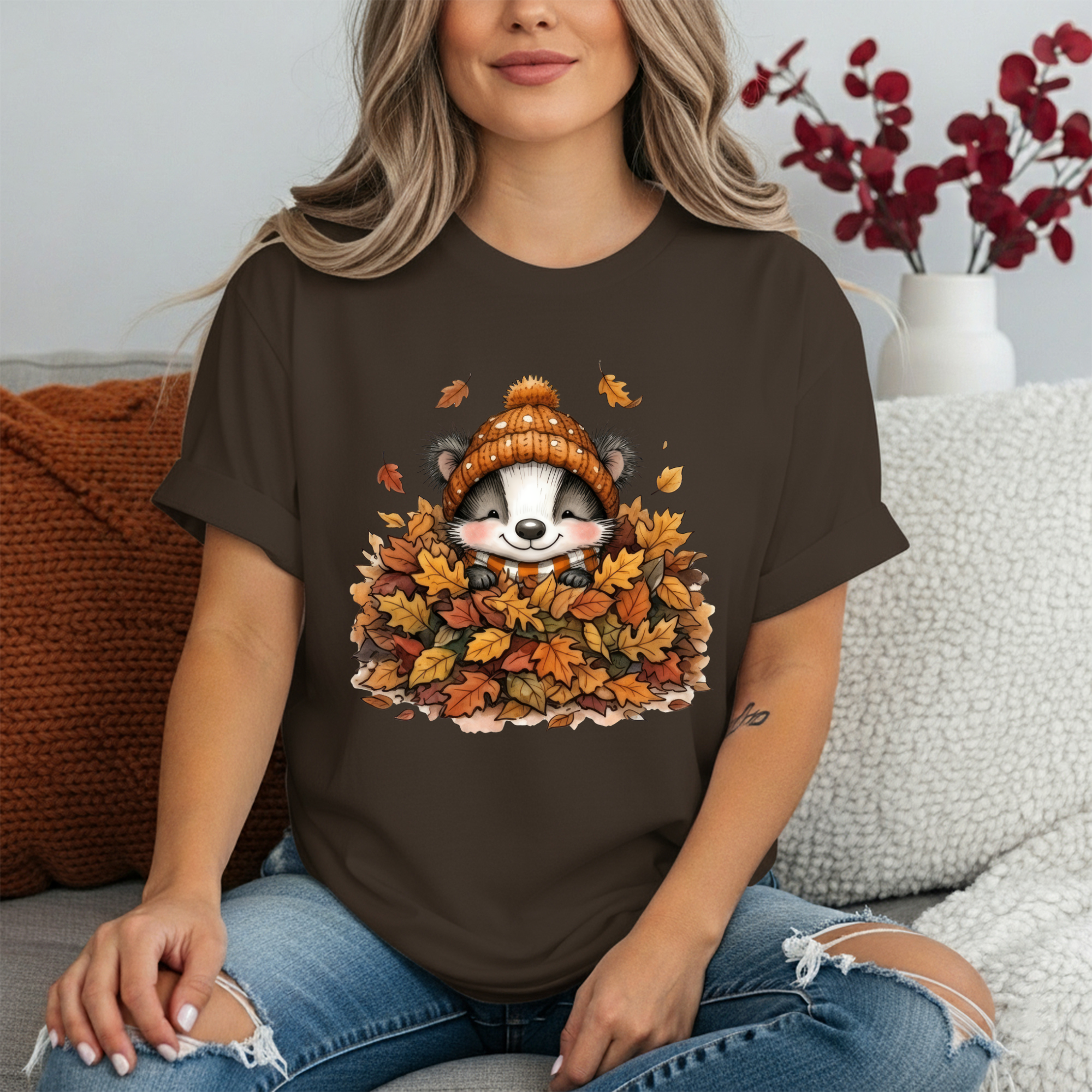 Leaf Pile Badger Tee