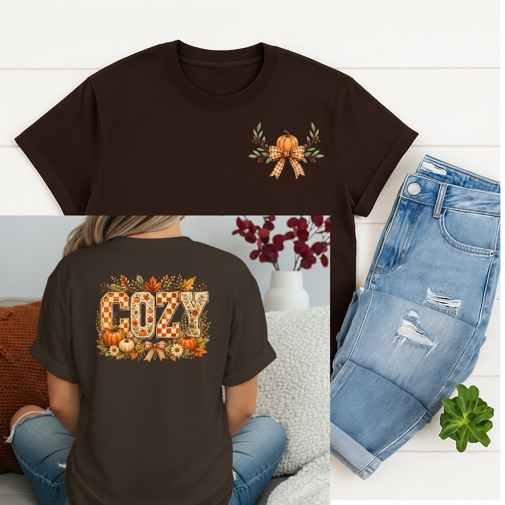 Cozy Tee – Pocket & Back Graphic T-Shirt