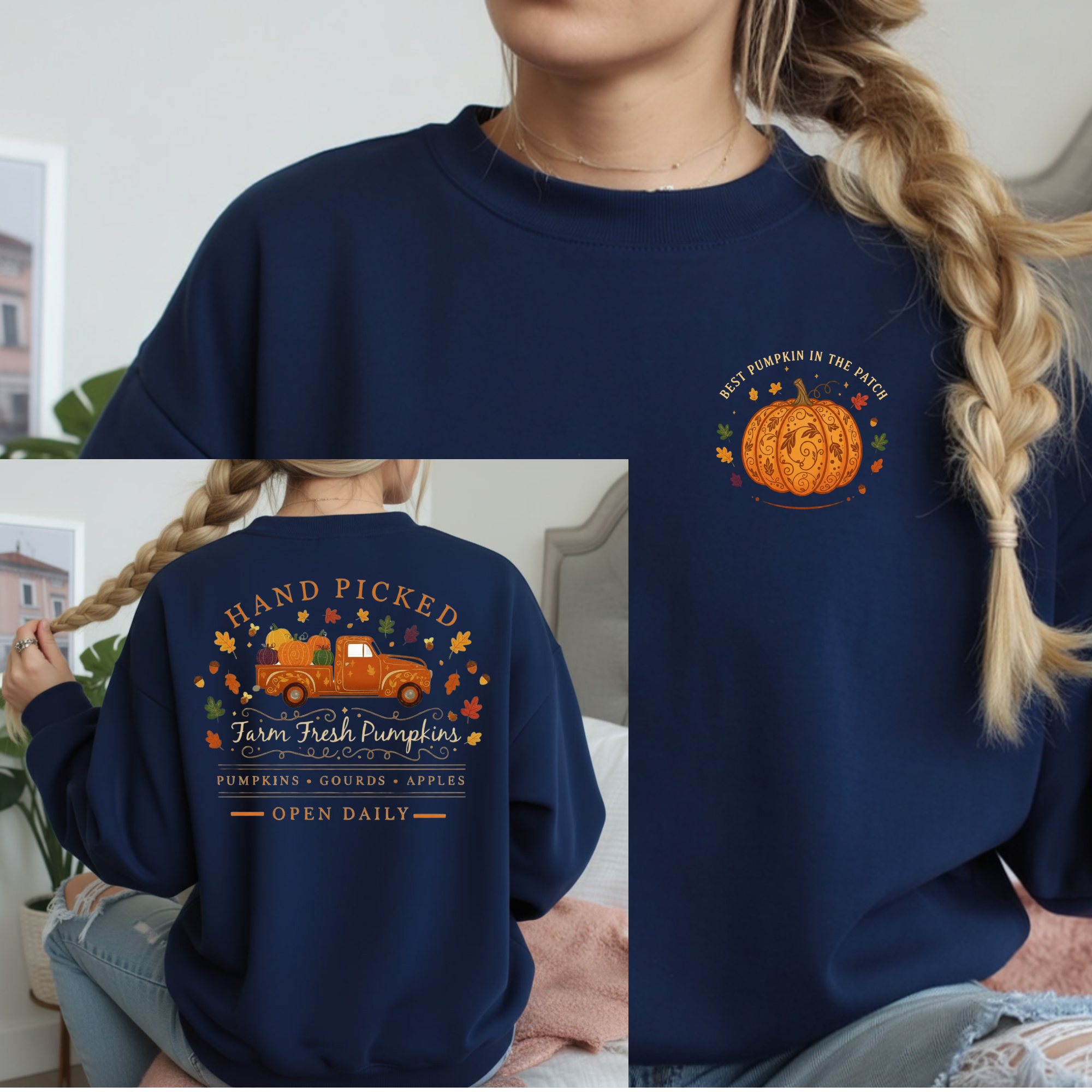 Farm Fresh Pumpkins Truck Long Sleeve Tee