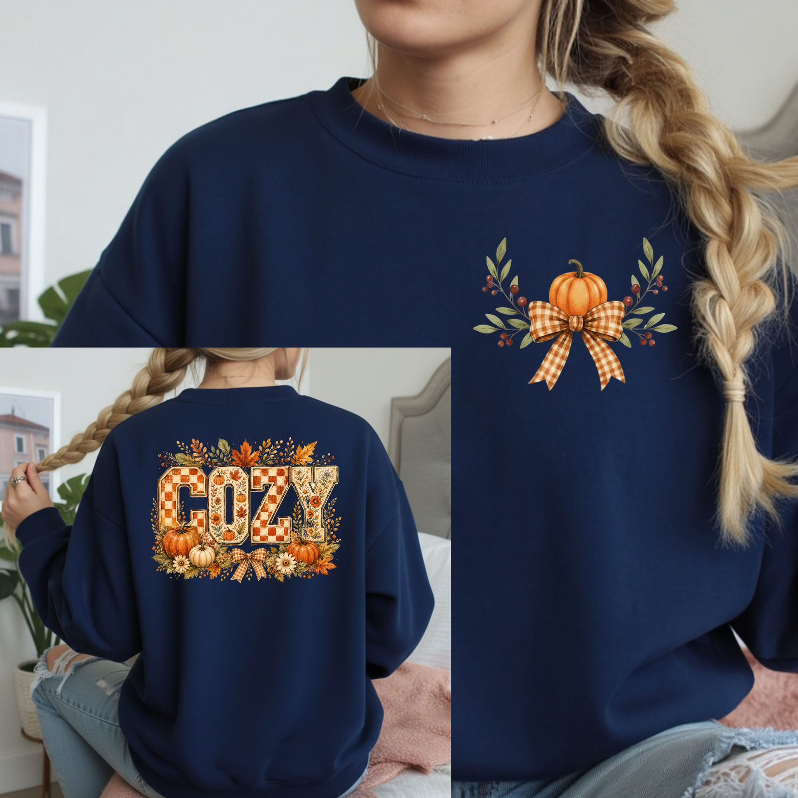 Cozy Long Sleeve Tee | Pocket Print Design TheCraftNook