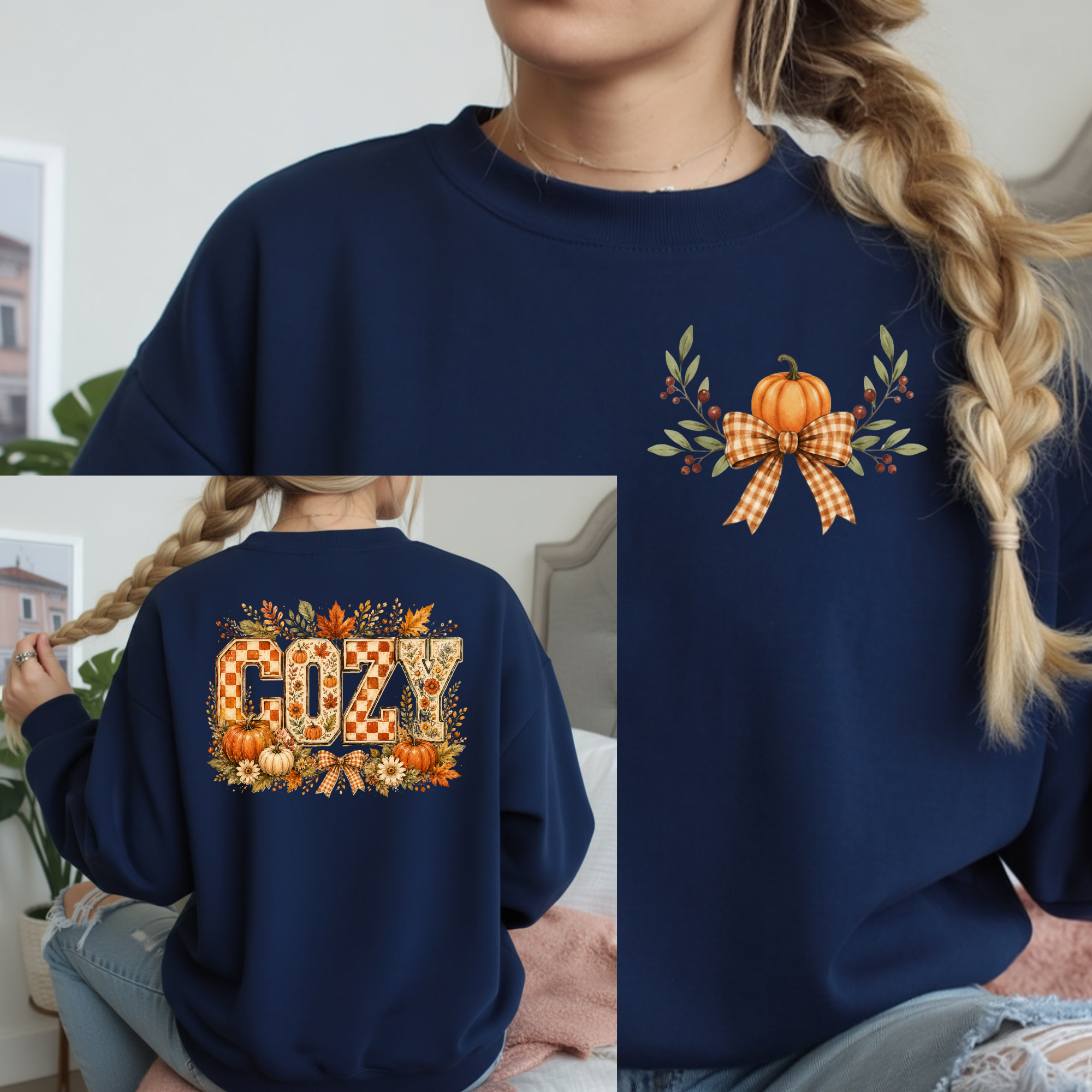 Cozy Graphic Sweatshirt | Pocket & Back Design