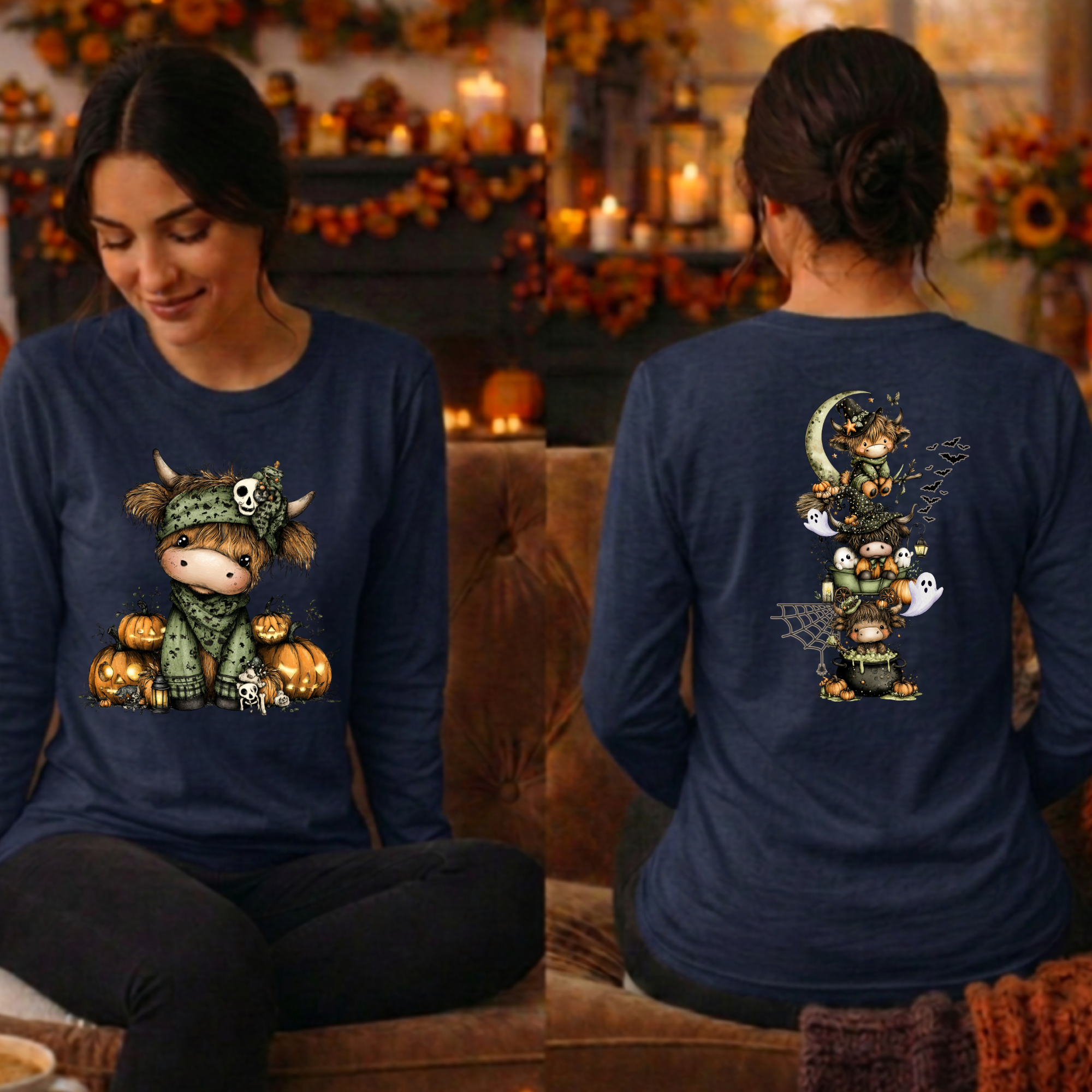 Highland Halloween Long Sleeve Tee – Front & Back Graphics