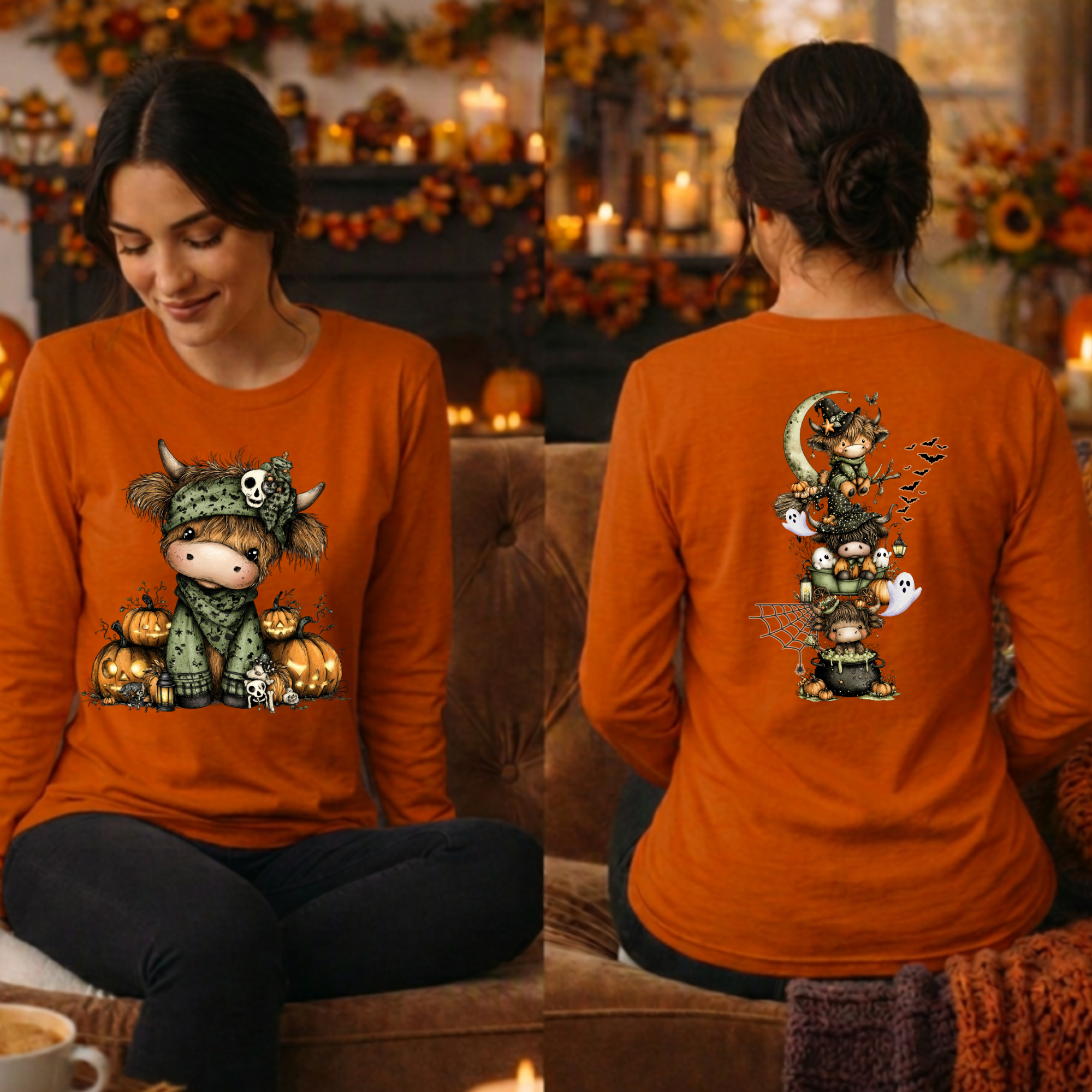 Highland Halloween Long Sleeve Tee – Front & Back Graphics