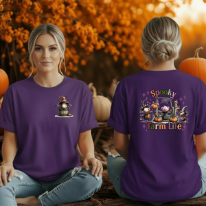 Spooky Farm Life T-Shirt | Pocket & Back Graphic TheCraftNook