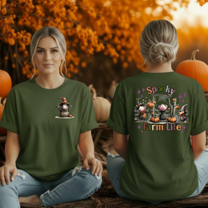 Spooky Farm Life T-Shirt | Pocket & Back Graphic TheCraftNook