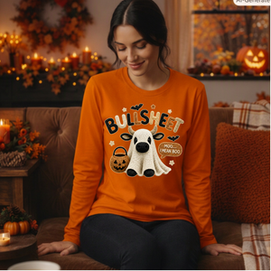 Bullsheet Halloween Faux Crochet Long Sleeve Tee TheCraftNook
