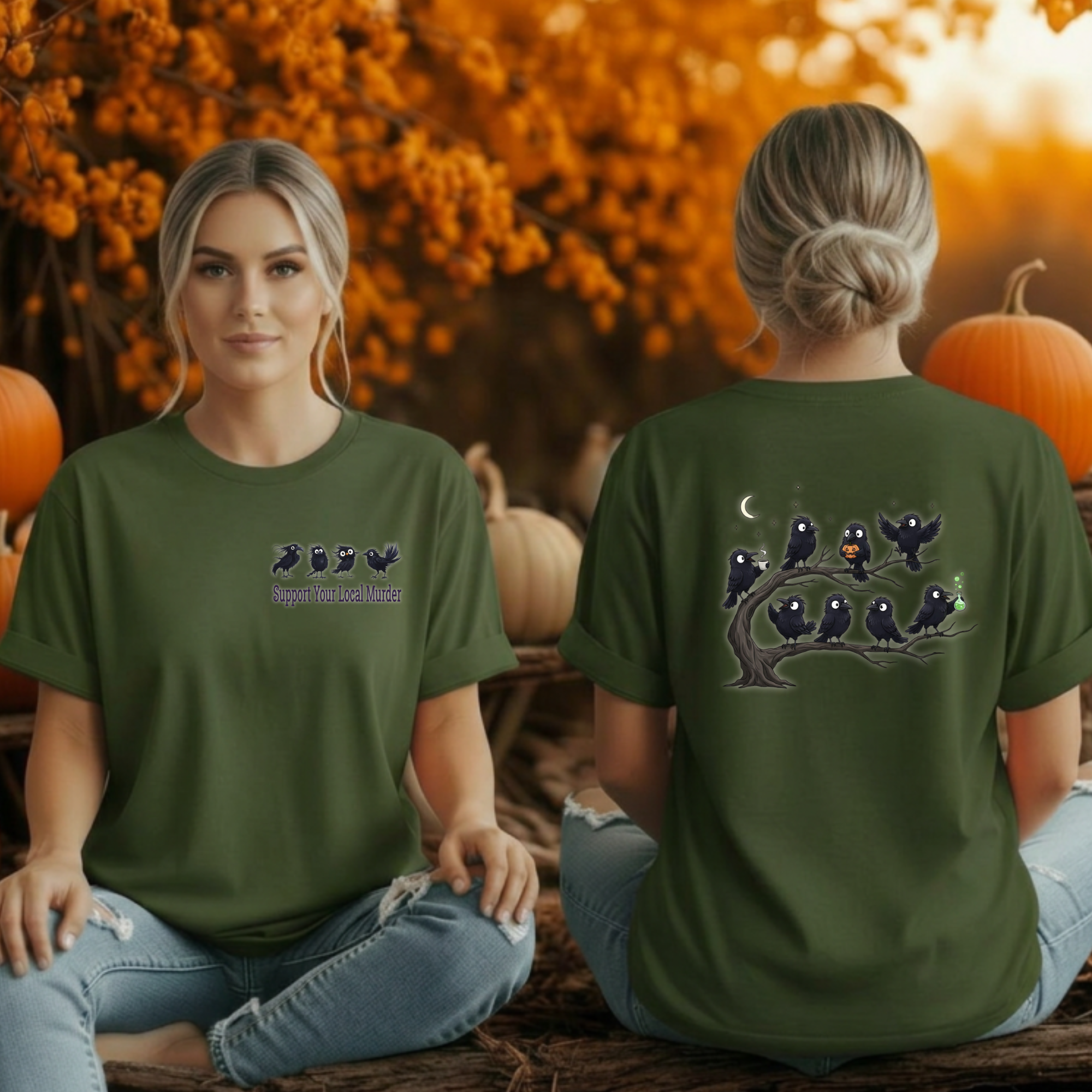 Local Murder Tee Pocket and back graphics