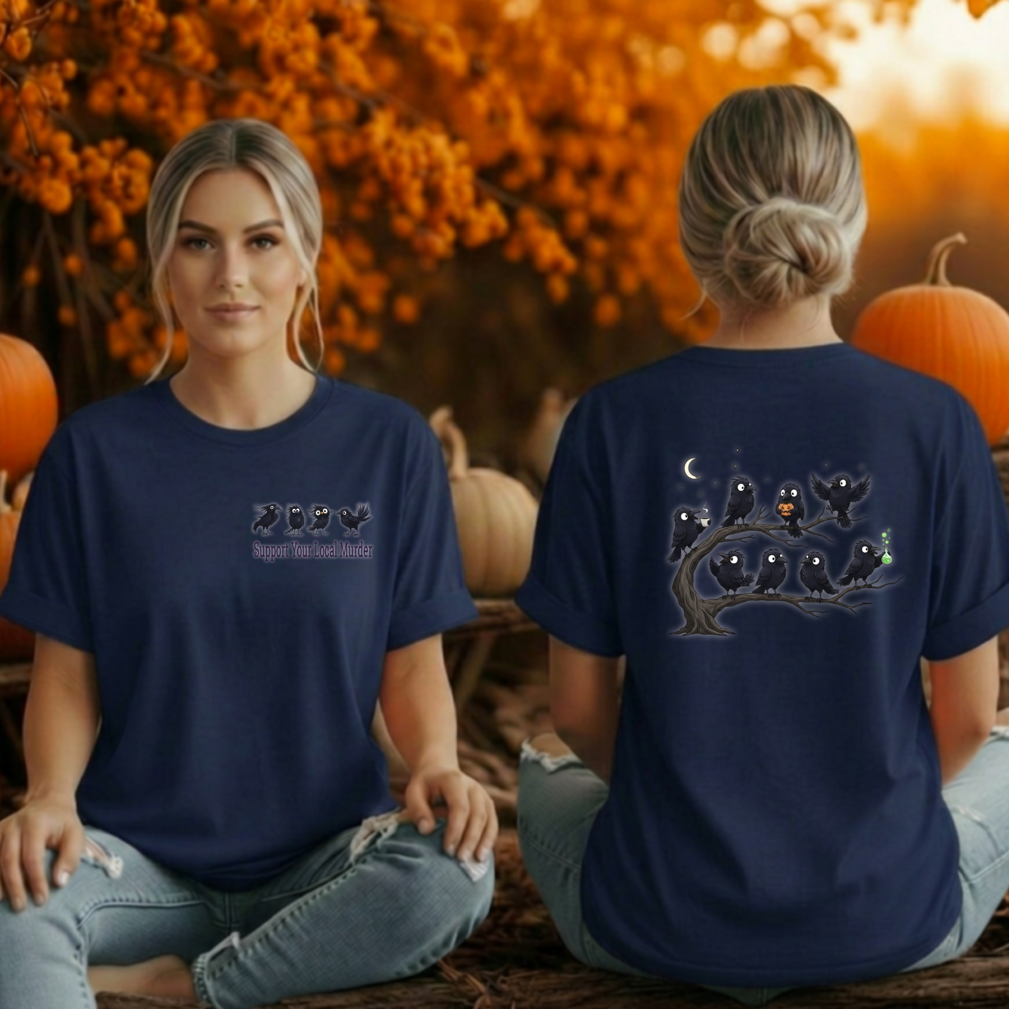 Local Murder Tee Pocket and back graphics