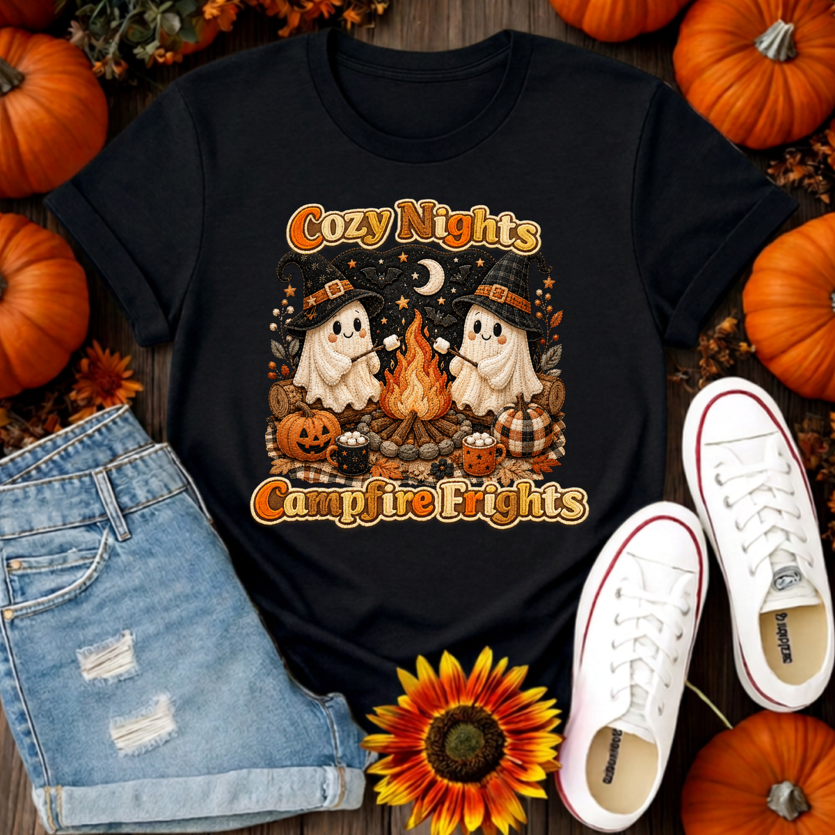 Cozy Nights Halloween T-Shirt TheCraftNook