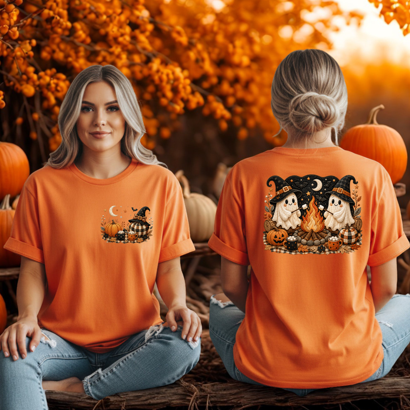Camp Ghost Halloween T-Shirt — Pocket & Back TheCraftNook