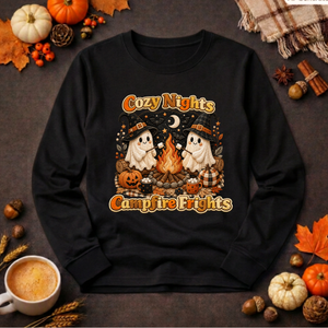 Cozy Nights Halloween Long Sleeve Tee TheCraftNook