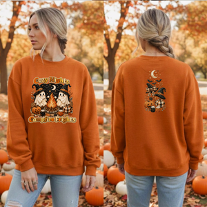 Cozy Nights Halloween Sweatshirt — Front & Back TheCraftNook