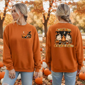 Cozy Nights Halloween Sweatshirt — Pocket & Back TheCraftNook