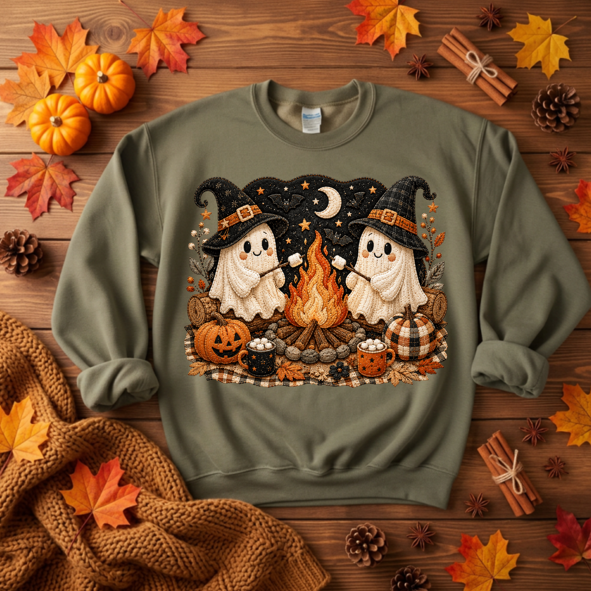Camp Ghost Halloween Sweatshirt TheCraftNook