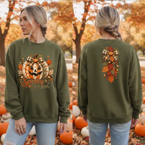 Cozy Spooky Season Sweatshirt – Front & Back Halloween Graphic Fleece TheCraftNook