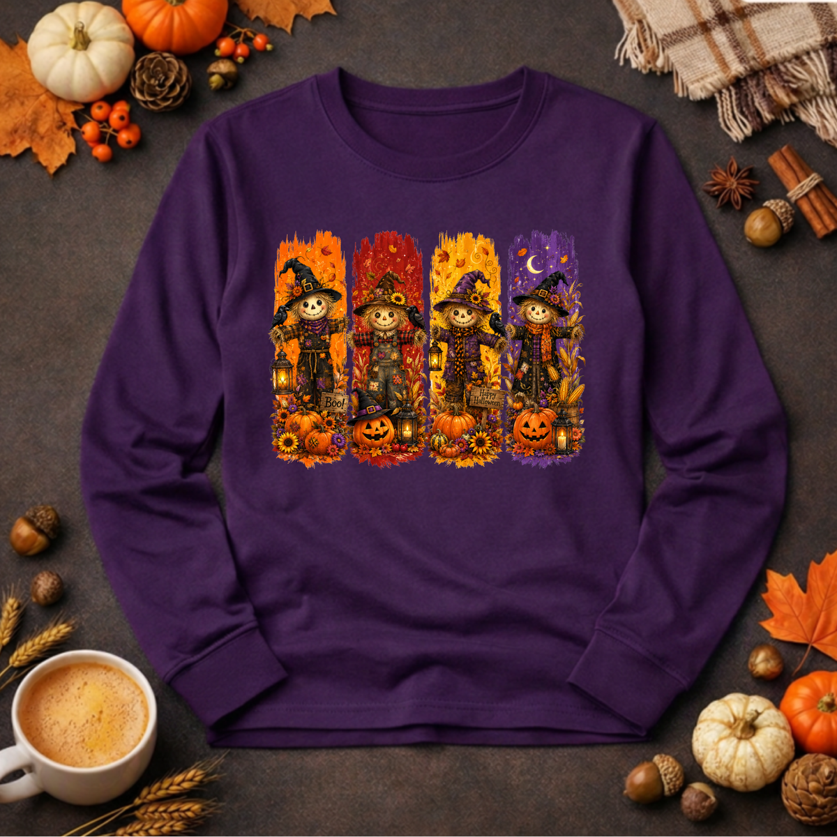 Crow Crew Long Sleeve Tee – Halloween Graphic Shirt TheCraftNook