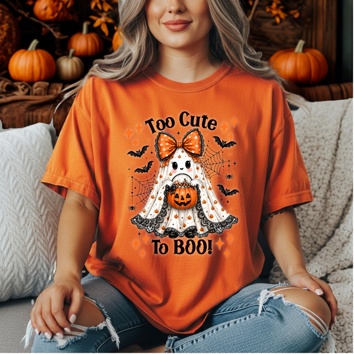 Too Cute To Boo Tee – Halloween Graphic T-Shirt TheCraftNook