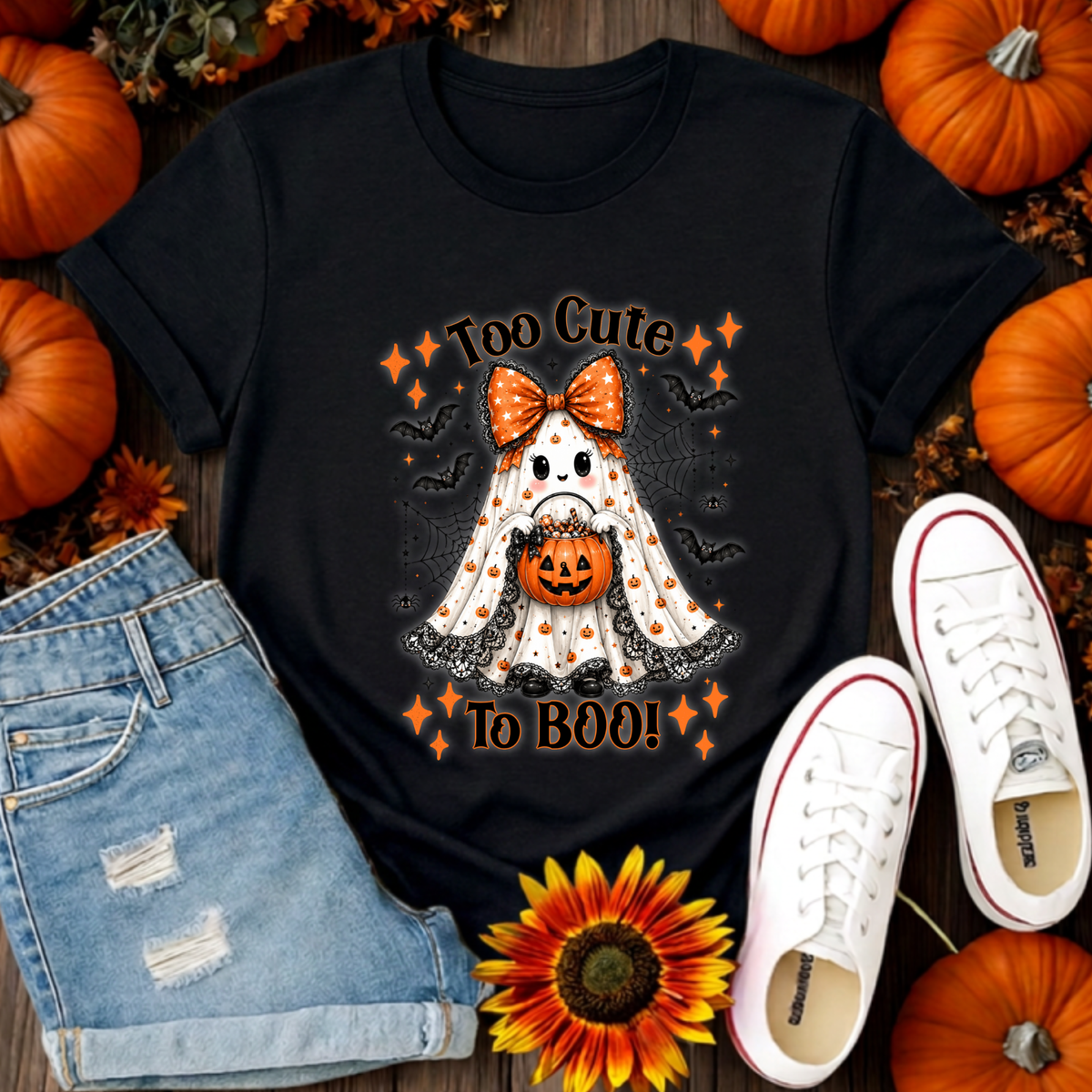 Too Cute To Boo Tee – Halloween Graphic T-Shirt TheCraftNook