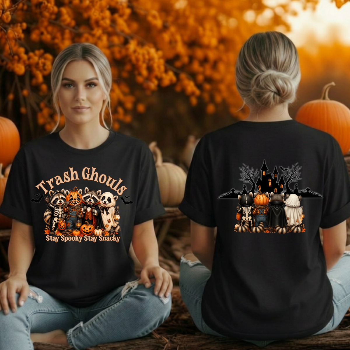 Trash Ghouls T-Shirt – Front & Back Funny Halloween Graphic T-Shirt TheCraftNook