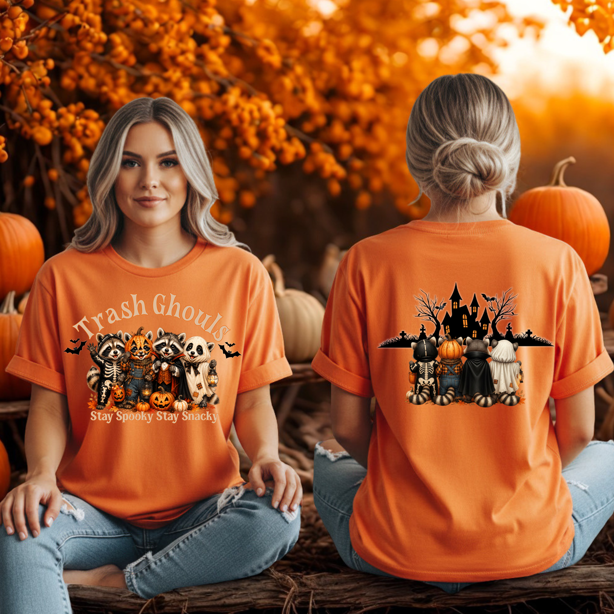 Trash Ghouls T-Shirt – Front & Back Funny Halloween Graphic T-Shirt TheCraftNook