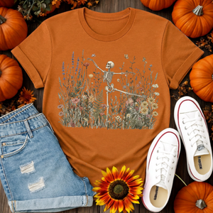 Dancing Through Decay T-Shirt – Whimsical Halloween Graphic T-Shirt TheCraftNook