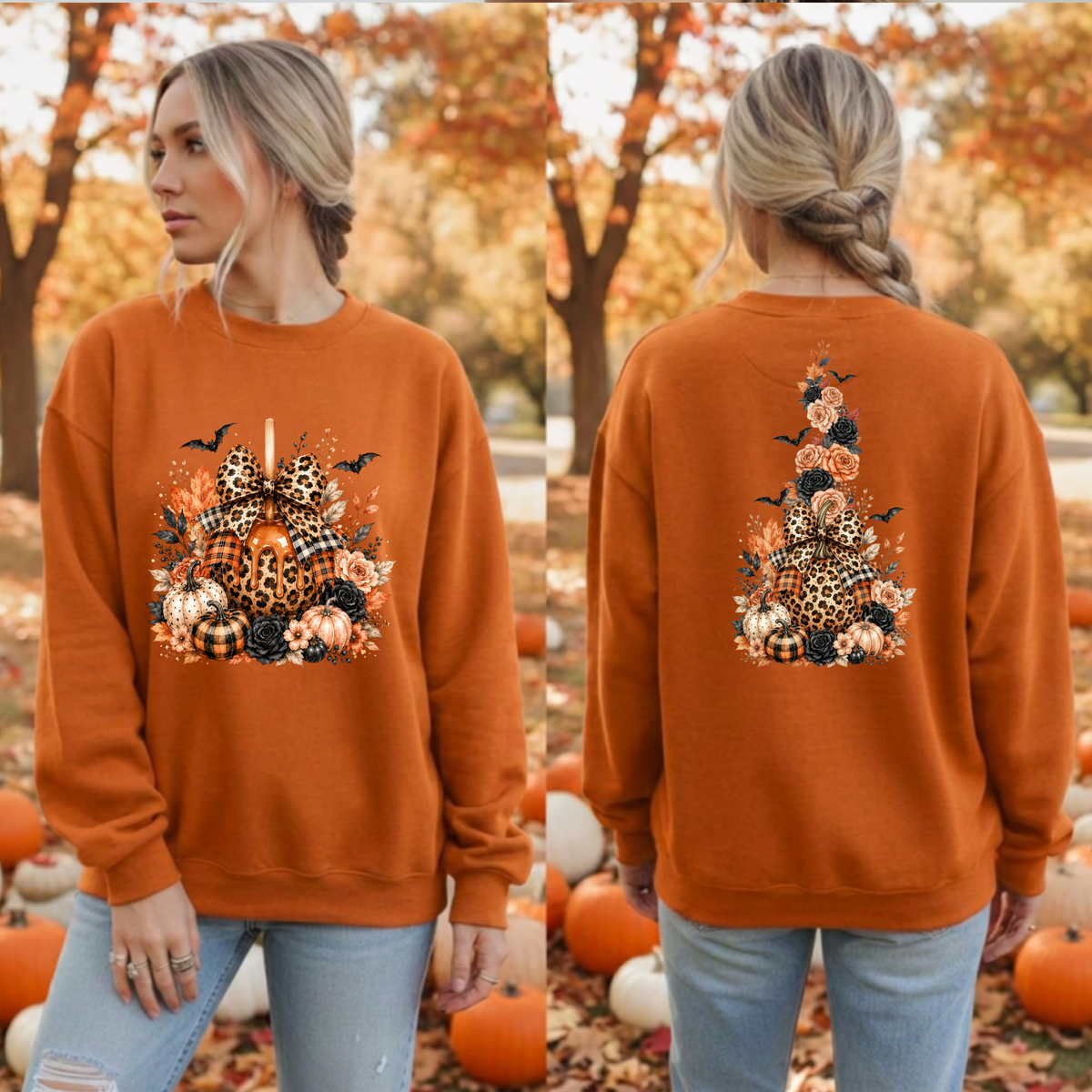 Sweet Fall Sweatshirt | Front & Back Halloween Graphics TheCraftNook