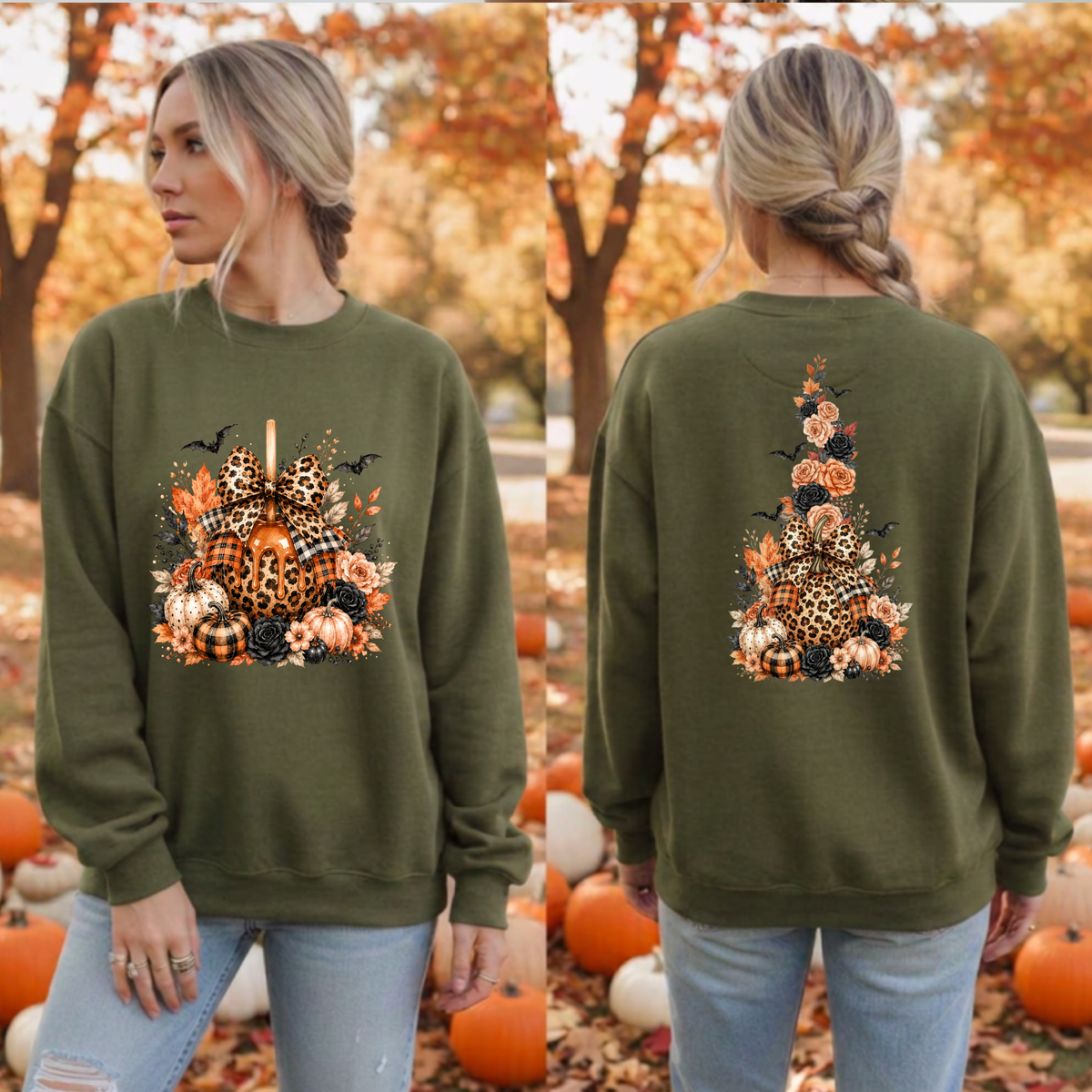 Sweet Fall Sweatshirt | Front & Back Halloween Graphics TheCraftNook