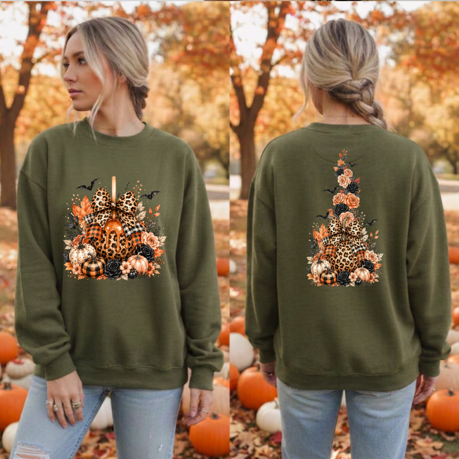 Sweet Fall Sweatshirt | Front & Back Halloween Graphics TheCraftNook