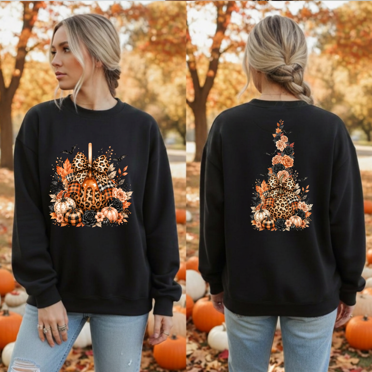 Sweet Fall Sweatshirt | Front & Back Halloween Graphics TheCraftNook