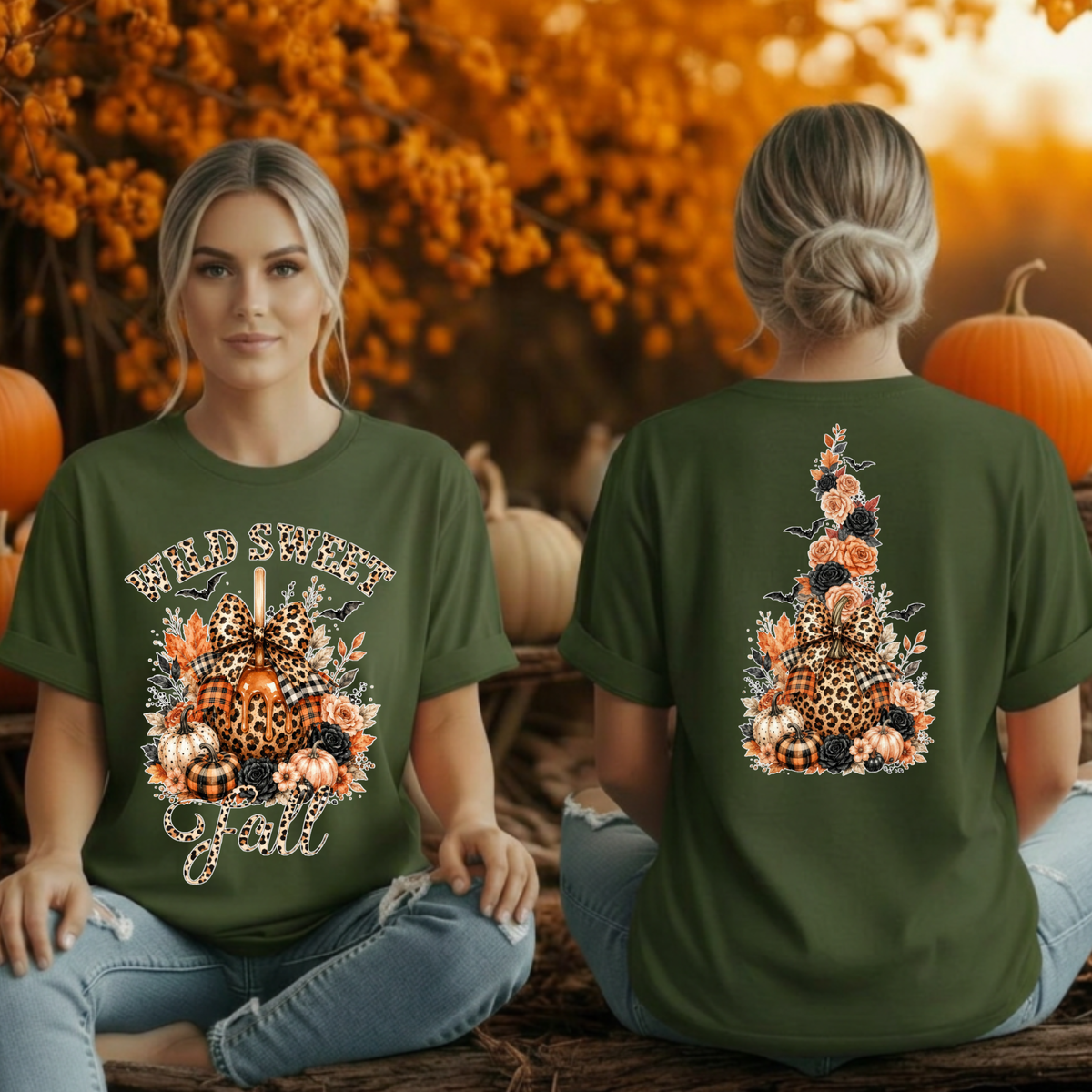 Wild Sweet Fall T-Shirt | Front & Back Halloween Graphics TheCraftNook