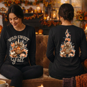 Wild Sweet Fall Long Sleeve Tee | Front & Back Halloween Graphics TheCraftNook
