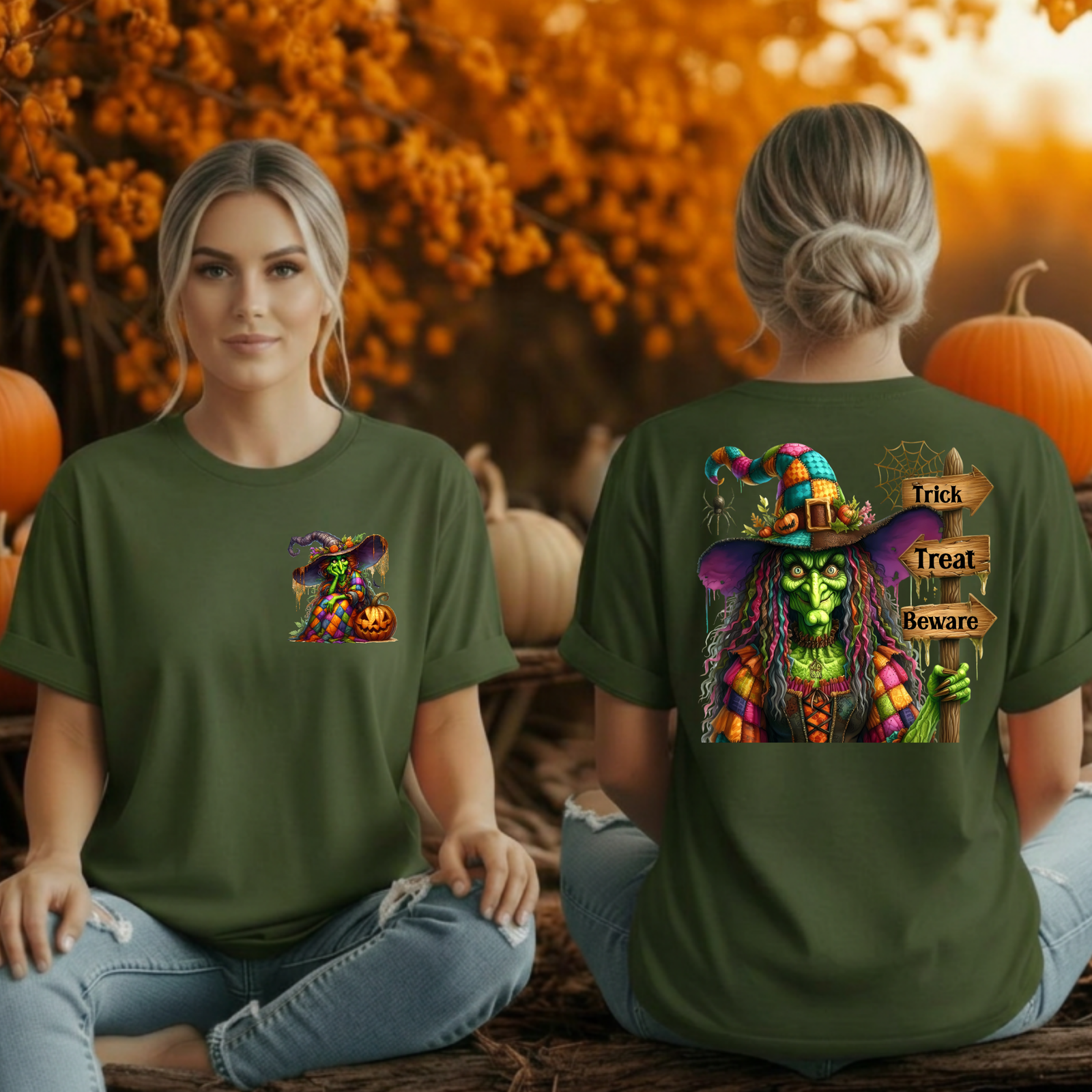 Trick Treat Beware Pocket and Back Graphics TheCraftNook