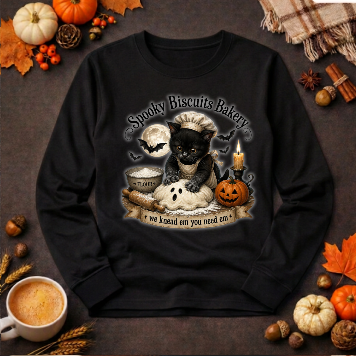Spooky Biscuits Long Sleeve Tee TheCraftNook